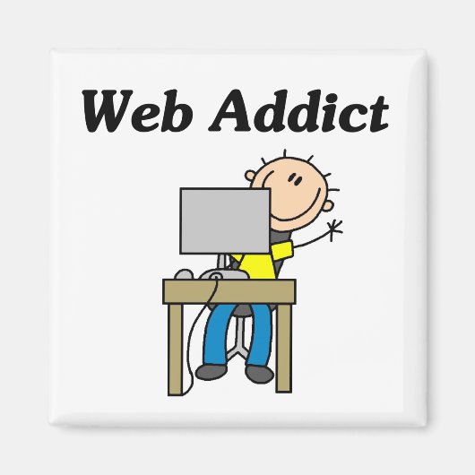 Aimant Accro du Web (Devant)