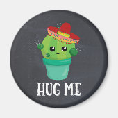 Aimant Accrochez-moi Cactus dans un Sombrero sur un table (Devant)