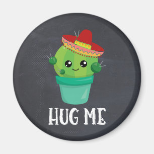 Aimant Accrochez-moi Cactus dans un Sombrero sur un table