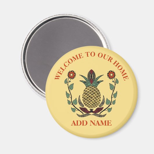 Aimant Accueil, ajouter le texte Ananas (Recto/Verso)