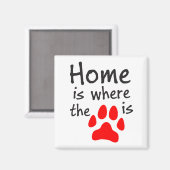 Aimant Accueil est l'endroit où l'empreinte de patte est  (Recto/Verso)