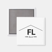 Aimant Accueil État Lettres en gras noir et blanc (Recto/Verso)