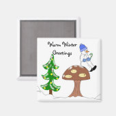 Aimant Accueil hivernal chaud (Recto/Verso)