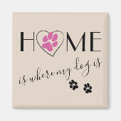 Aimant Accueil où mon chien est mignon citation simple Be (Devant)