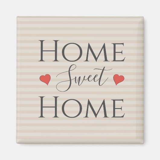 Aimant Accueil Sweet Home Citation Coeurs mignons Typogra (Devant)