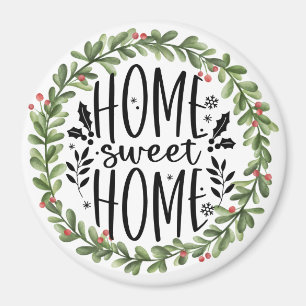 Aimant Accueil Sweet Home Watercolor Wreath