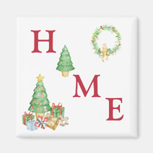 Aimant Accueil Typographie Noël Fête de la couronne