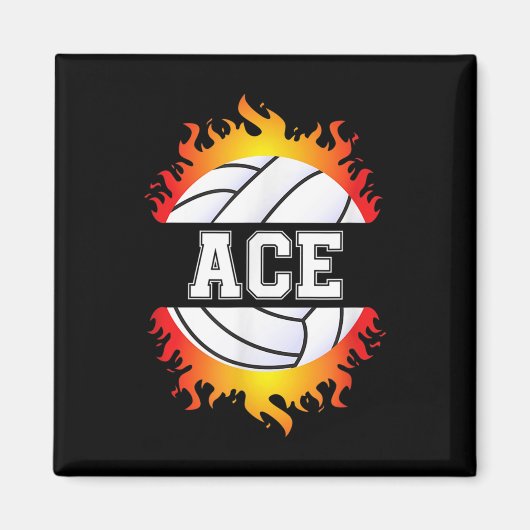 Aimant Ace Name Volley Player Boys Ball and Net Sport (Devant)