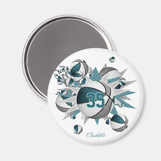 Aimant acheter 1 ou acheter pour équipe turquoise gris ba (Recto/Verso)