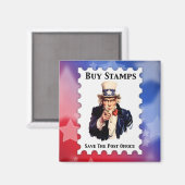 Aimant Acheter Des Timbres Enregistrer Le Bureau De Poste (Recto/Verso)