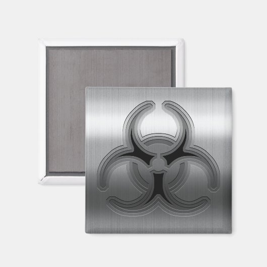 Aimant Acier brossé Biodanger (Recto/Verso)