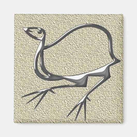Aimant Acier drôle d'oiseau (Devant)