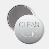 Aimant Acier gris rond propre ou sale lave-vaisselle magn (Recto/Verso)