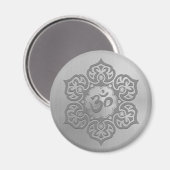 Aimant Acier inoxydable Effet floral Aum graphique (Recto/Verso)