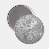 Aimant Acier inoxydable Yin Yang Roses (Recto/Verso)