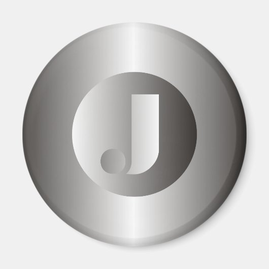 Aimant Acier poli "J" (Devant)