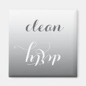 Aimant Acier tendance Gris propre ou sale lave-vaisselle  (Devant)