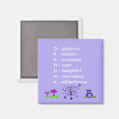 Aimant Acrostiche de grand-mère (Recto/Verso)