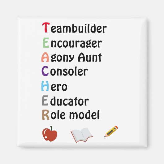 Aimant Acrostique professeur merci (Devant)