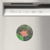 Aimant Acrylique sur toile, fleur de lys d'eau rose (In Situ (Lave-vaisselle))