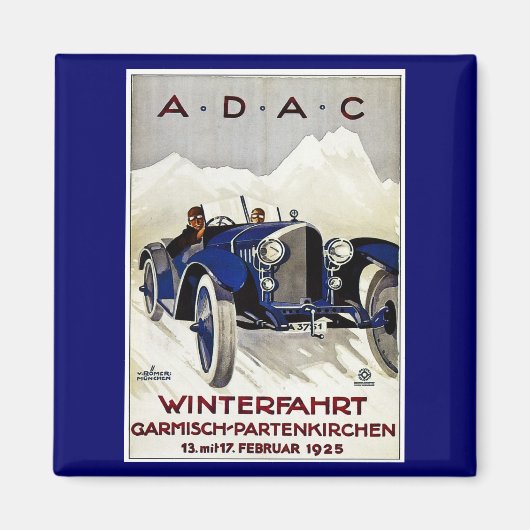 Aimant ADAC Annonce automobile Vintage 1925 (Devant)