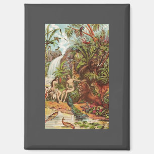 Aimant Adam et Eve dans le jardin 