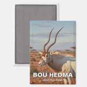 Aimant Addax Antelope dans le Parc National de Bou Hedma (Recto/Verso)