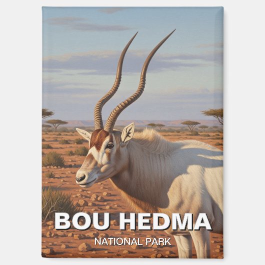 Aimant Addax Antelope dans le Parc National de Bou Hedma (Recto)