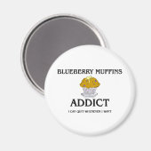 Aimant Addict aux muffins de bleuets (Recto/Verso)