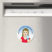 Aimant Adieu 2020 Bienvenue 2021 Drôle Retro Lady (In Situ (Lave-vaisselle))