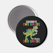 Aimant Adieu 2e année Bonjour 3e année T Rex Dinosaur (Recto/Verso)