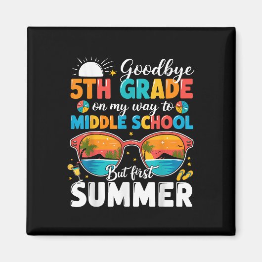 Aimant Adieu 5e grade Diplôme au collège Enfer (Devant)