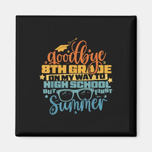 Aimant Adieu 8e année Bonjour Lycée Été Hommes Femme (Devant)