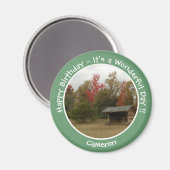 Aimant Adirondack Lean-to en automne Anniversaire Article (Recto/Verso)