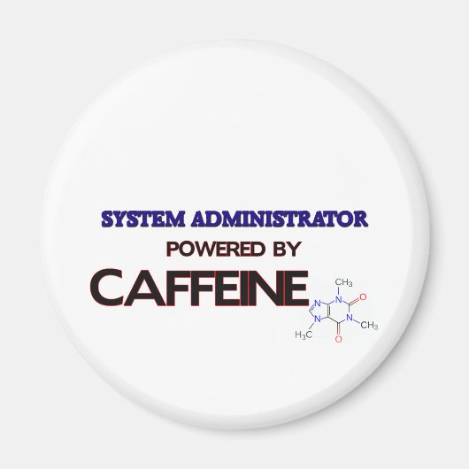 Aimant Administrateur système alimenté par la caféine (Devant)