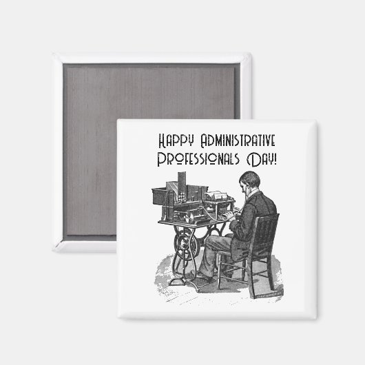 Aimant Administrative Professional Day Male Typist Art (Recto/Verso)