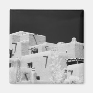 Aimant Adobe de style Pueblo Inn à Loretto, Père Noël 