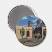 Aimant Adobe Dwellings et Burro (Recto/Verso)