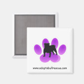 Aimant Adopt-a-bull, Secourt anglaise Bulldog (Recto/Verso)