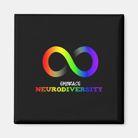 Aimant Adopter la Neurodiversité Autisme TSA TDAH Infini (Devant)
