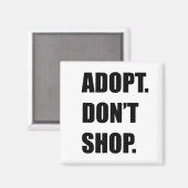 Aimant Adopter ne pas faire de shopping (Recto/Verso)
