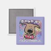 Aimant Adoptez un chien refuge, aimez un chien (Recto/Verso)