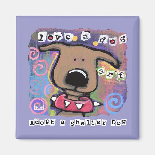 Aimant Adoptez un chien refuge, aimez un chien (Devant)