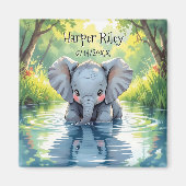 Aimant Adorable Baby Elephant and Reflection Personalized (Devant)