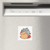 Aimant Adorable chat et chien Hug - Meow & Woof Design (In Situ (Lave-vaisselle))