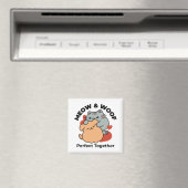 Aimant Adorable chat et chien Hug - Meow & Woof Design (In Situ (Lave-vaisselle))