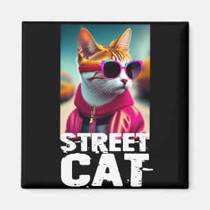 Aimant Adorable Chat mignon en costume rose