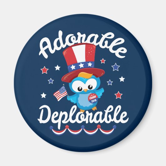 Aimant Adorable Chouette adorable Trump 2016 (Devant)