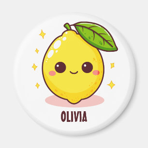 Aimant Adorable Citron jaune mignon Personnalisé