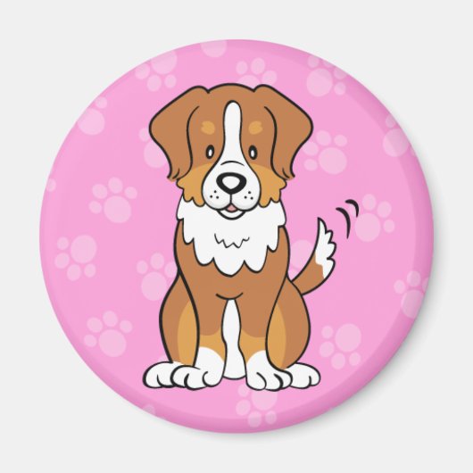 Aimant adorable Dessin Caricature Chien Australian Shephe (Devant)